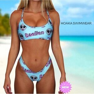 NEW, Hoaka Swimwear Kepler Pony Baelien Bikini Set (Size S & XS), Blue ☀️